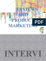 Interviews and Product Marketing