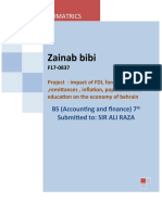 Impact of FDI, foreign aid, remittances, inflation and education on Bahrain's economy