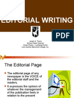 Editorial Writing: Jerwin S. Tierra School Paper Adviser Green Plume - Luntiang Pluma Leon Guinto Memorial College, Inc