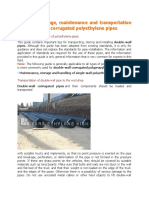 Guide On Storage, Maintenance and Transportation of Double-Wall Corrugated Polyethylene Pipes