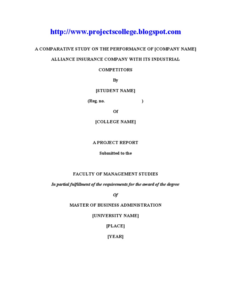 MBA Project Sample | PDF