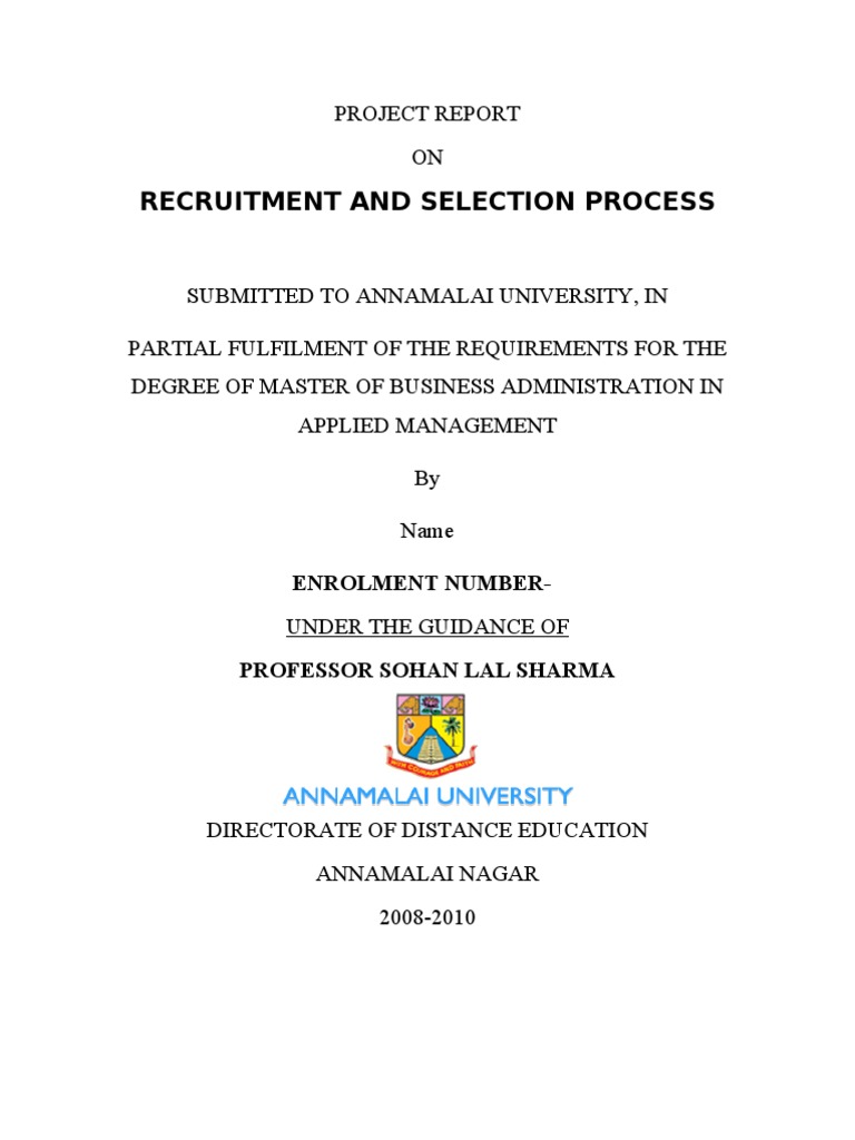 Literature review on recruitment and selection analysis