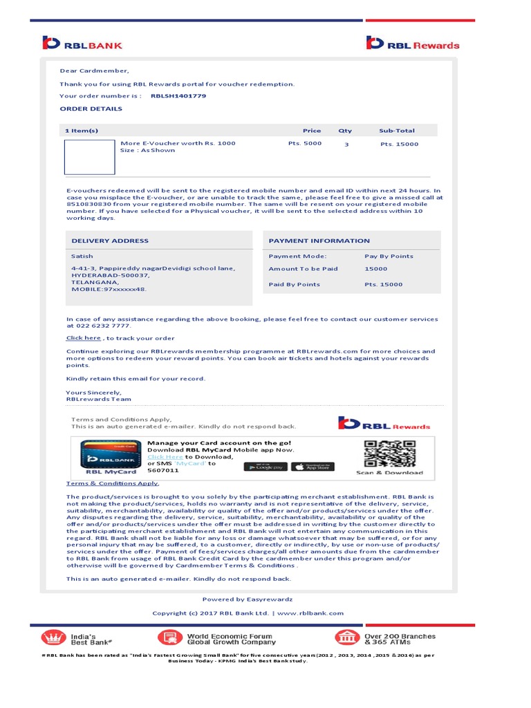 Order Details: Your Order Number Is: RBLSH1401779 | PDF | Service ...