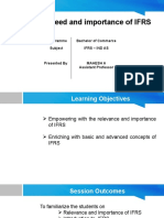 Meaning, Need and Importance of IFRS: Programme Bachelor of Commerce Subject Ifrs - Ind As