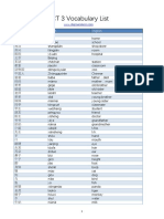 YCT 3 Vocabulary List