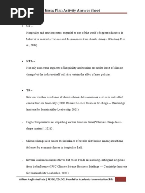 Essay Plan
