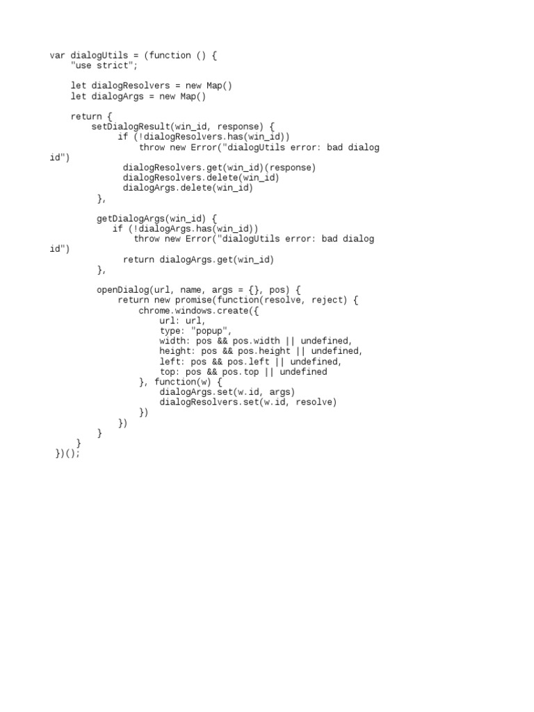JavaScript Dialog Utility Functions | PDF