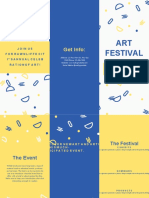 Yellow and Blue Modern Art Festival Pamphlet Trifold Brochure