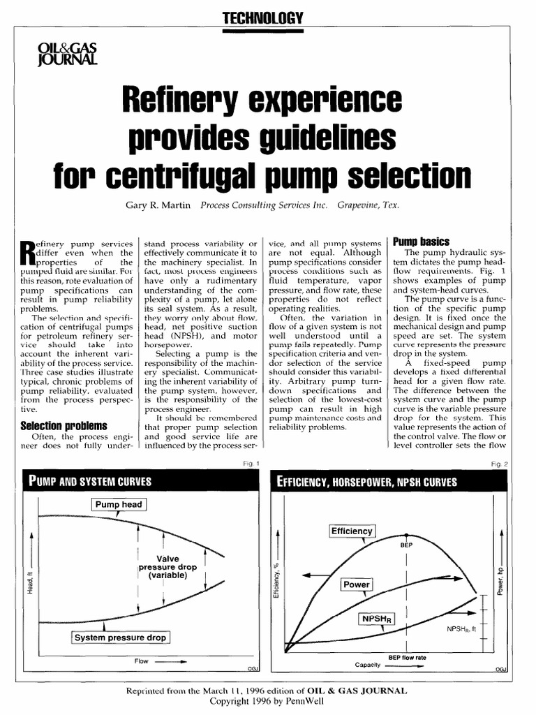 Pumps Selection PDF Pump Dynamics (Mechanics)
