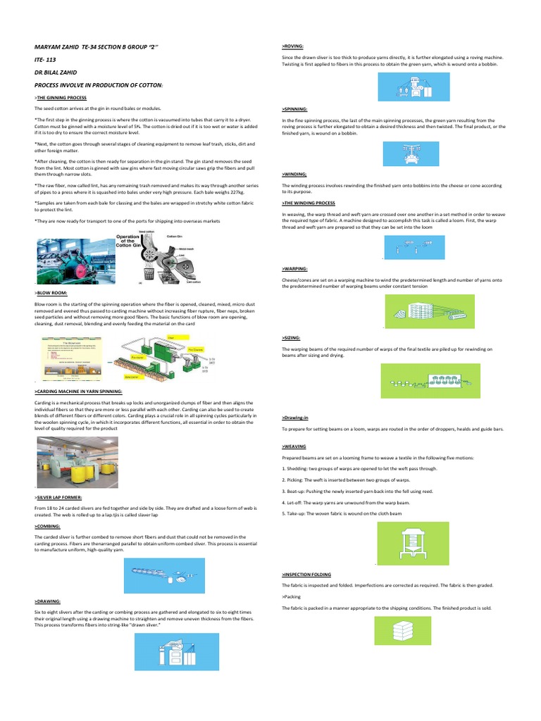 Cotton Production and Manufacturing Process | PDF | Spinning (Textiles ...