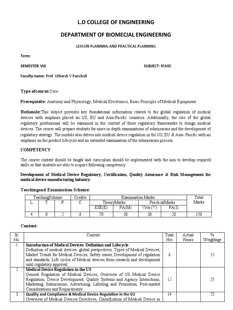 Regulatory Standards For Medical Devices PDF Medical Device