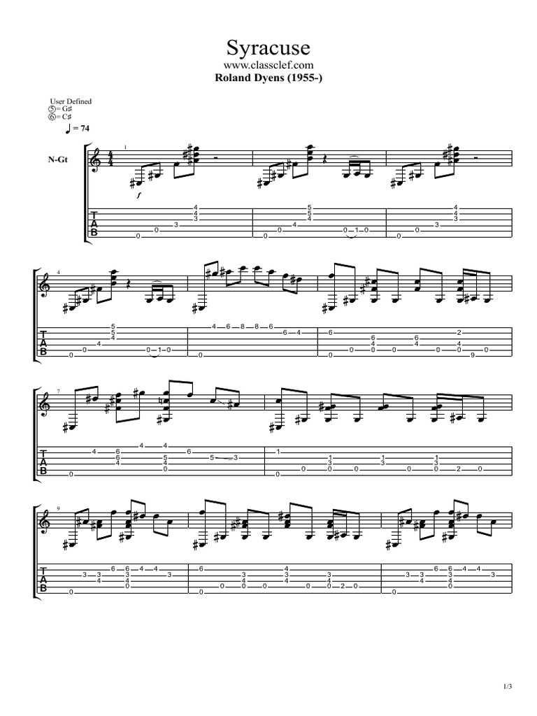 Syracuse by Roland Dyens | PDF