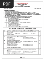 X - IT-402 - Pre Board - I Model Answer