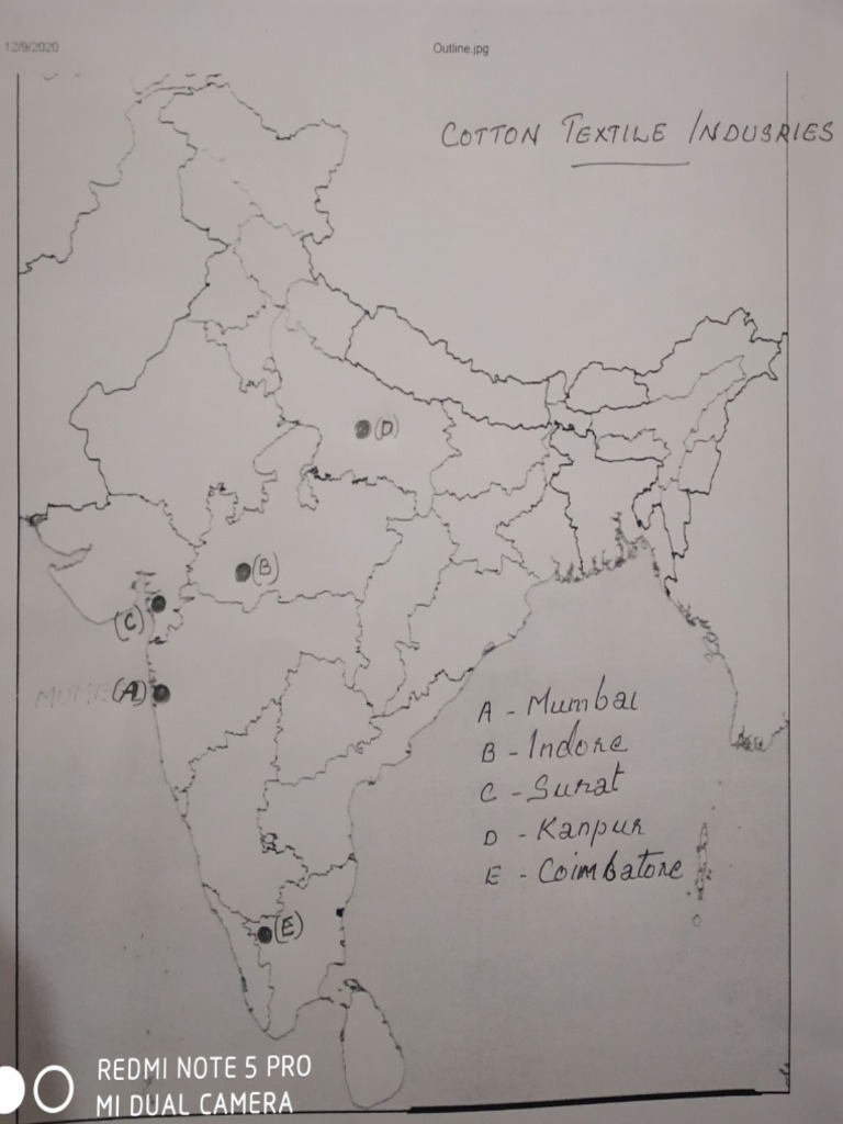 Cotton Textile Ndusries: Mor A B 1ndeo Ie | PDF