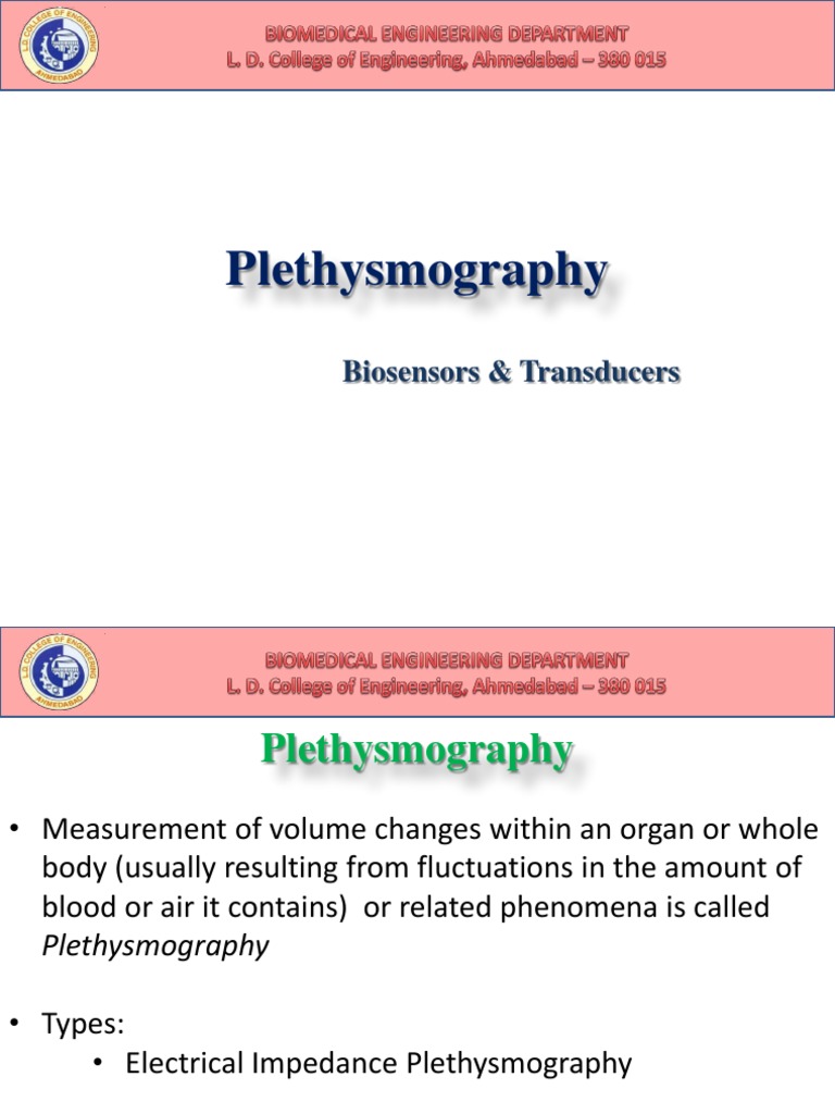 Plethysmography Biosensors & Transducers PDF Physiology Clinical Medicine