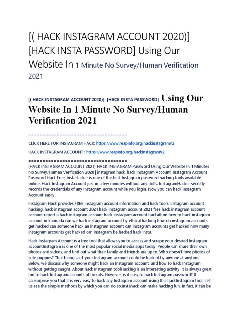 ( (Hack Instagram Account 2020) ) (Hack Insta Password) Using Our ...