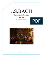 Bach Js Concerto For Violin Amp Oboe BWV 1060 Solo Parts Amp Keyboard Reduction