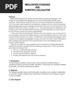 Menu Driven Standard AND Scientific Calculator: Abstract