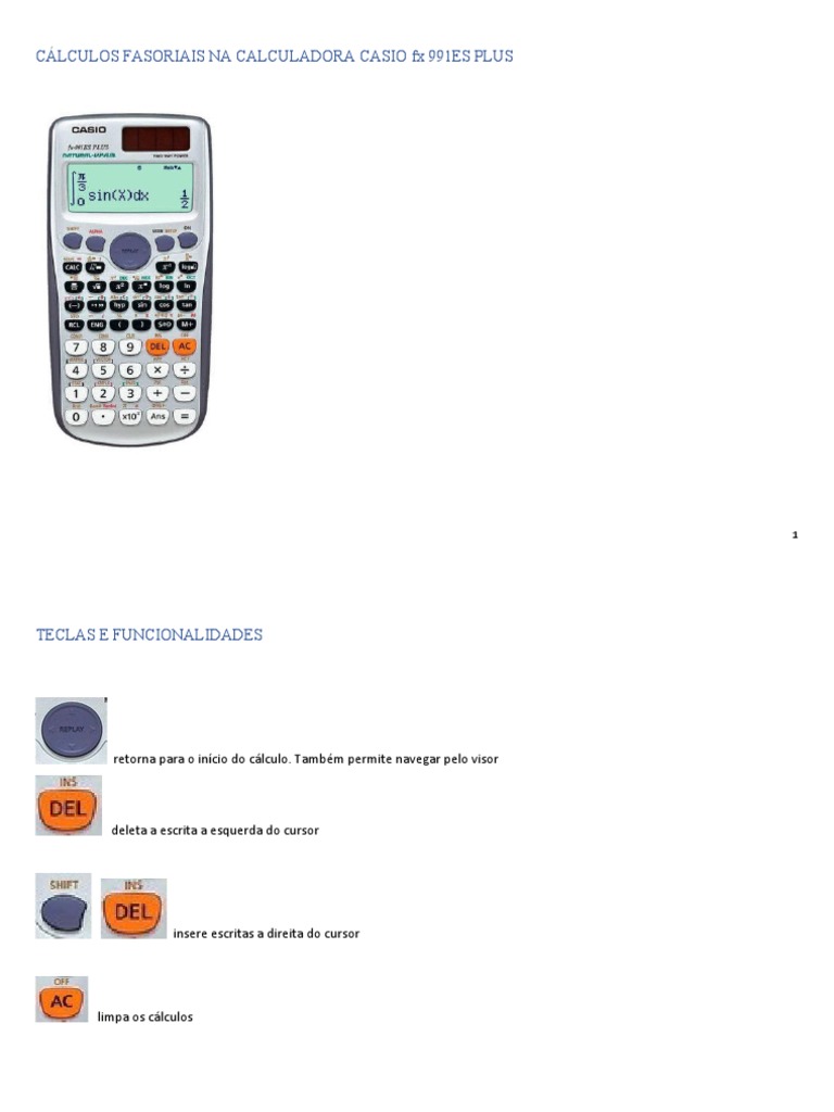 Cálculos Fasoriais na Casio fx 991ES Plus | PDF | Engenharia da ...
