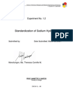 Standardization of Sodium Hydroxide: Experiment No. 1.2