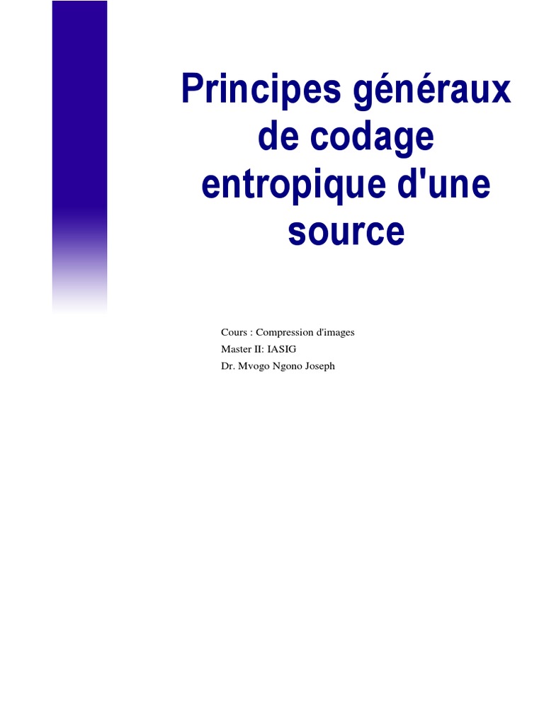 Codage Source 1 | PDF | Compression de données | Informatique théorique
