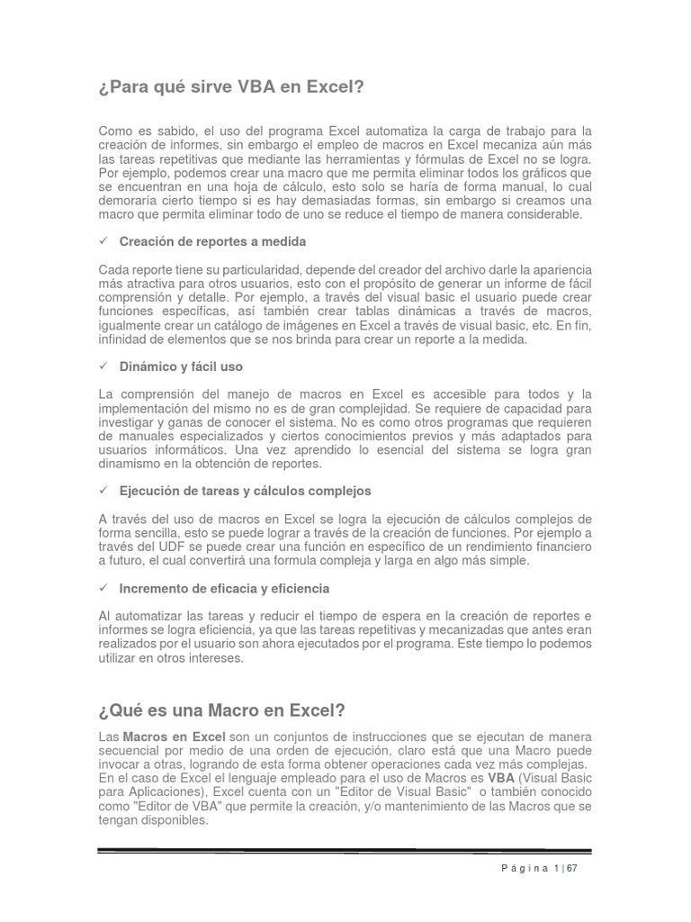 Manual de Macros VBA en Excel | PDF | Macro (informática) | Microsoft Excel