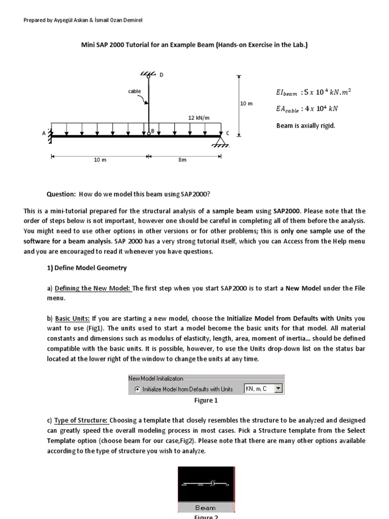 Mini Sap 2000 Tutorial | PDF | Beam (Structure) | Stiffness