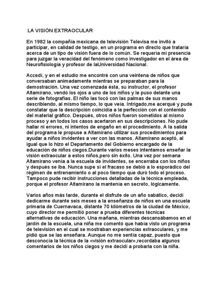 La Vision Extraocular | PDF | Percepción visual | Color