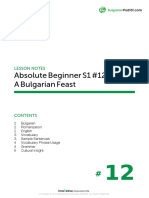 Absolute Beginner S1 #12 A Bulgarian Feast: Lesson Notes