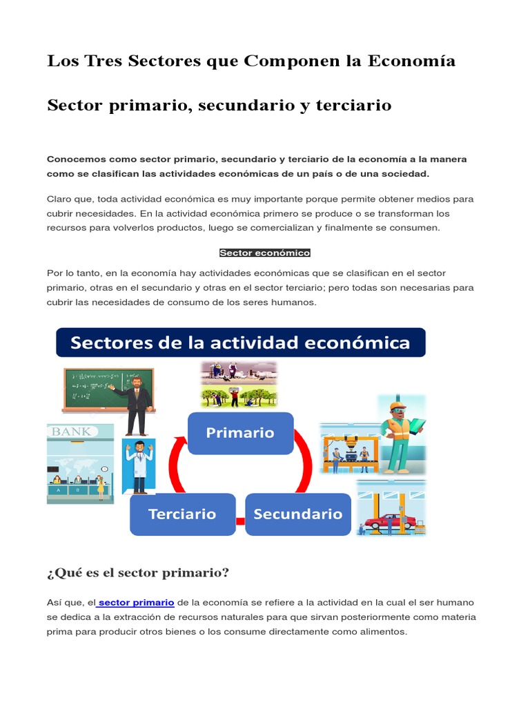 Tres Sectores de la Economía | PDF | Sector terciario de la economía ...