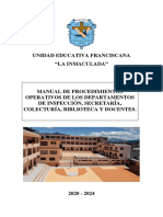 Manual de Procedimientos Operativos de Los Departamentos de Inspección, Secretaría, Colecturía, Biblioteca y Docentes.
