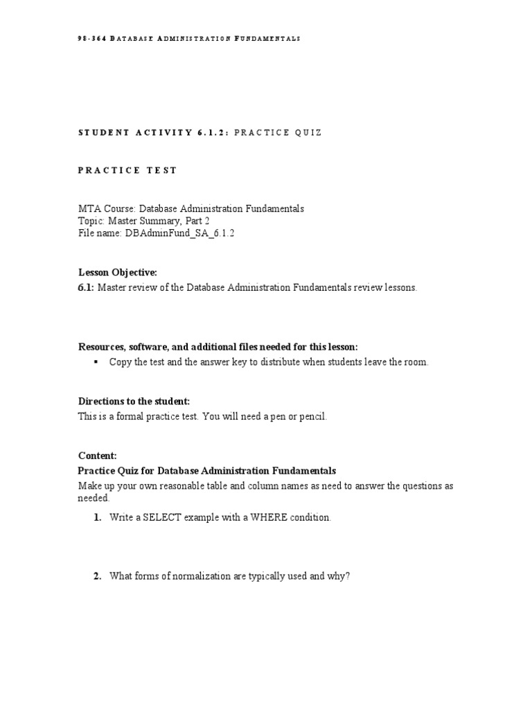 Practice Test Student Activity 6.1.2 Practice Quiz Download Free