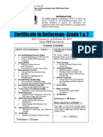 Certificate in Boilerman-Grade 1 & 2: Course Content