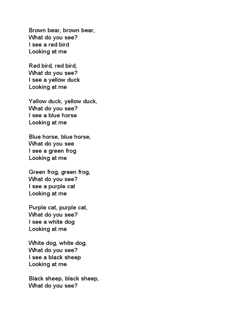 Brown Bear Story | PDF