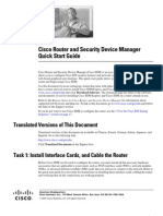 Cisco Router and Security Device Manager Quick Start Guide: Translated Versions of This Document