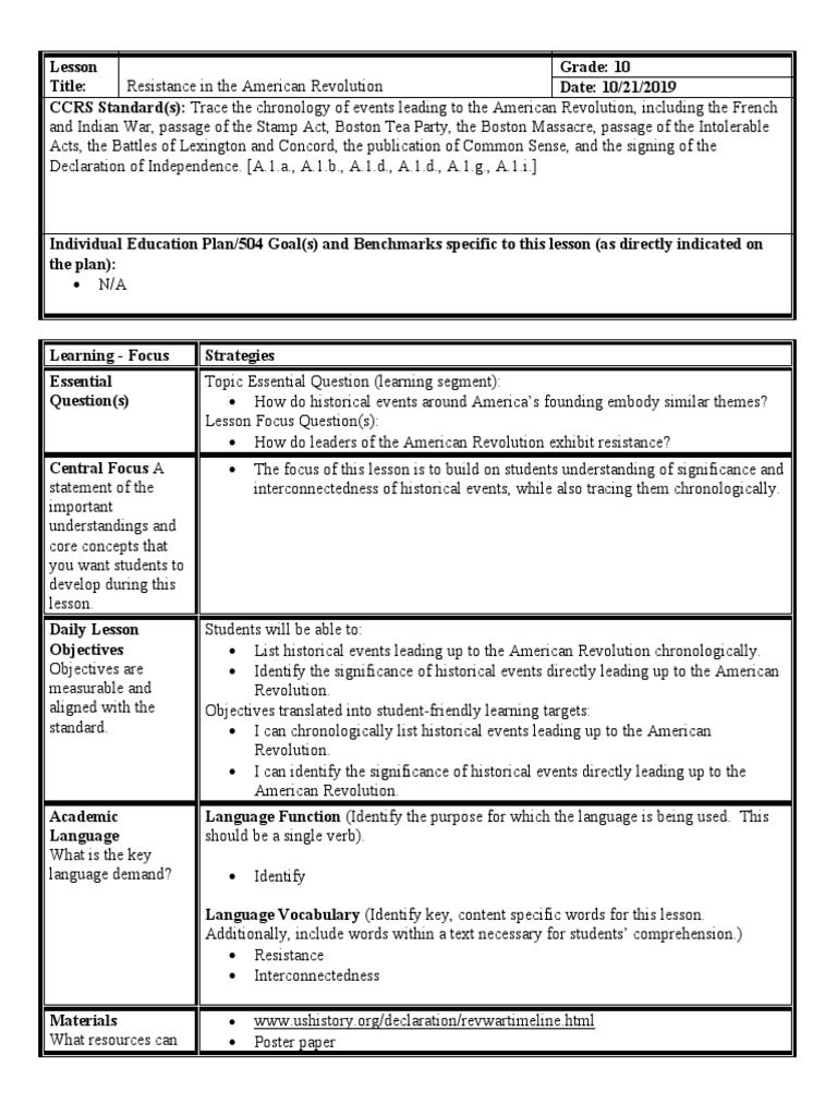 Lesson Plan Sample 2 | PDF | Reading Comprehension | Cognition