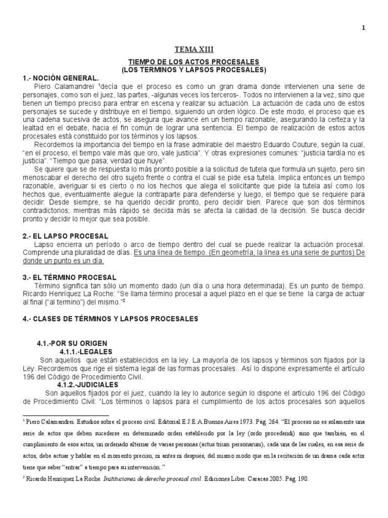 Los Terminos y Lapsos Procesales | PDF | Procedimiento Civil ...