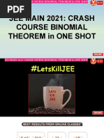 Jee Main 2021: Crash Course Binomial Theorem in One Shot