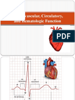 Cardiovascular, Circulatory, and Hematologic Function
