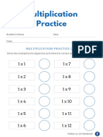 Multiplication Practice Worksheet