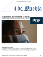 En Pandemia, Cáncer Infantil No Espera - El Sol de Puebla