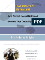 Sayisal Kontrol Sistemleri: Ayrık Zamanlı Kontrol Sistemleri (Discrete Time Control Systems)