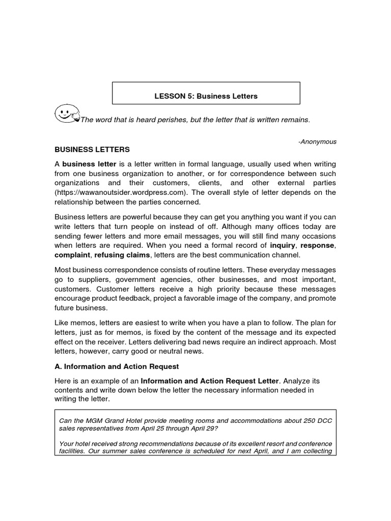 Business Letter Writing Techniques | PDF | Credit History | Question