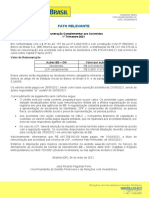 Fato Relevante: Remuneração Complementar Aos Acionistas 1º Trimestre 2021