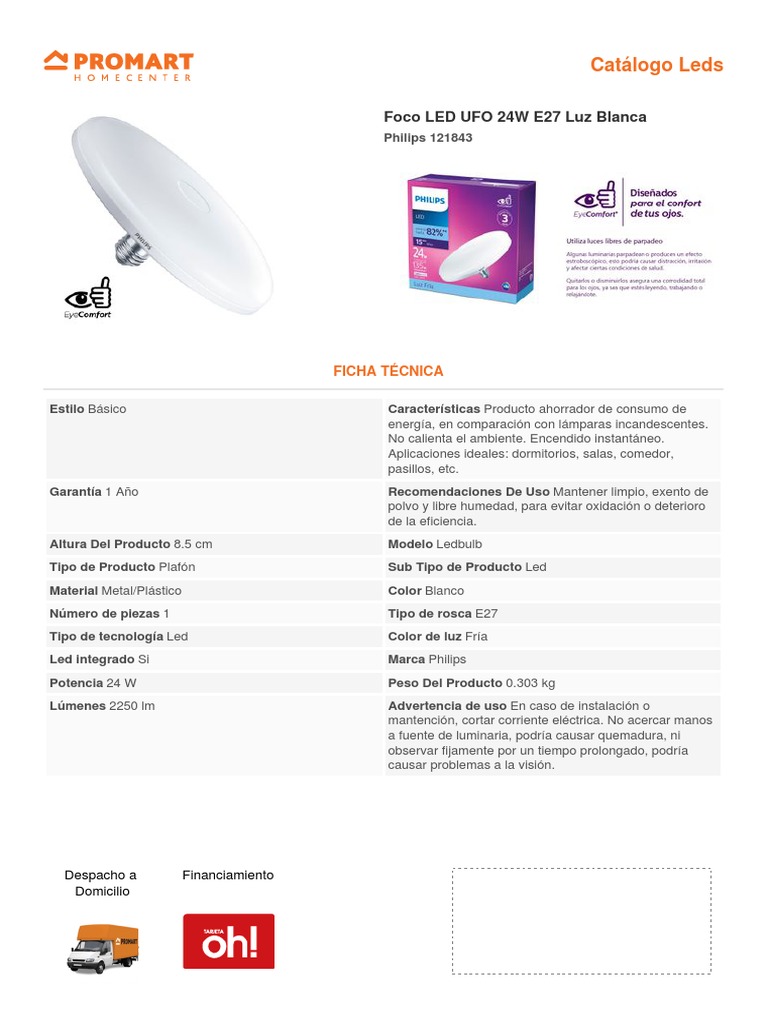 Foco LED Essential 9W E27 Luz Blanca - Promart