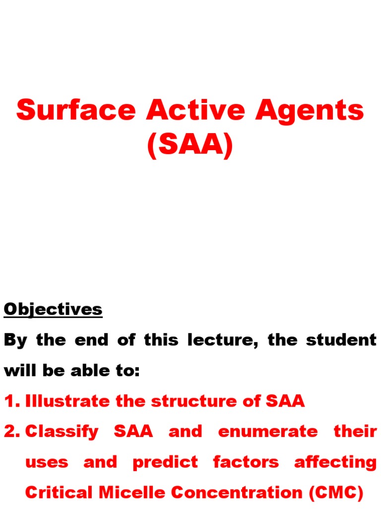 Understanding Surface Active Agents | PDF | Adsorption | Surfactant
