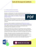 Modelo de Carta de Encargo de Auditoría