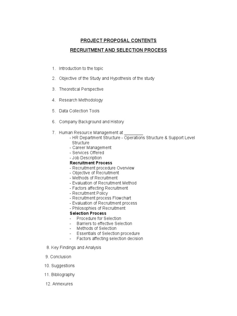 research proposal on recruitment and selection