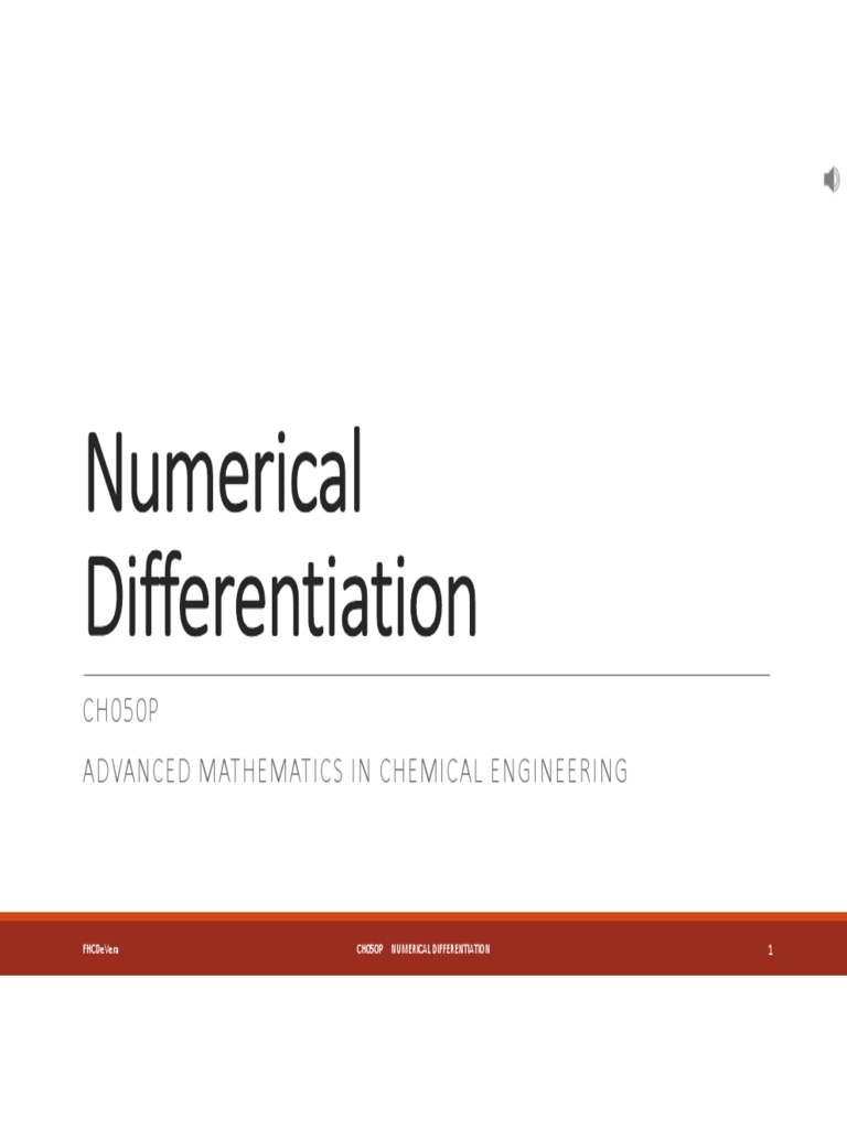 9.1 Numerical Differentiation | PDF | Finite Difference | Numerical ...
