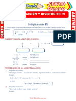 Elementos y Propiedades de La Multiplicación y División Para Sexto Grado de Primaria